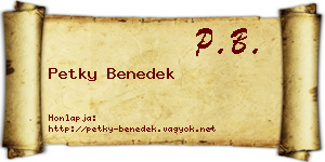 Petky Benedek névjegykártya